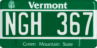 VT license plate NGH367