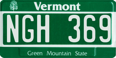 VT license plate NGH369