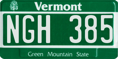 VT license plate NGH385