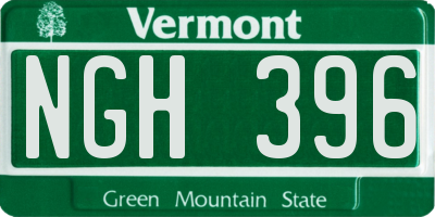VT license plate NGH396