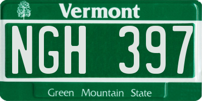 VT license plate NGH397