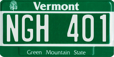 VT license plate NGH401