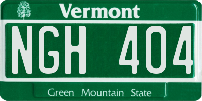 VT license plate NGH404