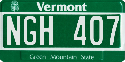 VT license plate NGH407