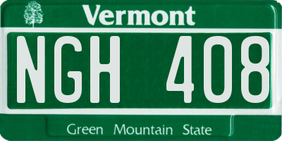 VT license plate NGH408