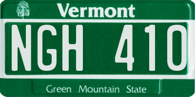 VT license plate NGH410
