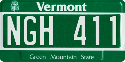 VT license plate NGH411
