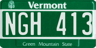 VT license plate NGH413