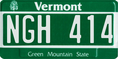 VT license plate NGH414