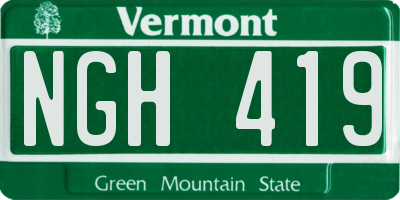 VT license plate NGH419