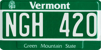VT license plate NGH420