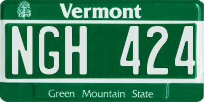VT license plate NGH424