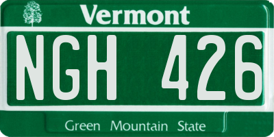 VT license plate NGH426