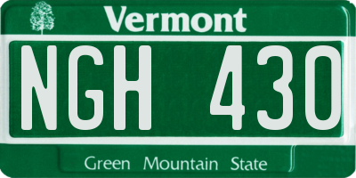 VT license plate NGH430