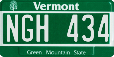 VT license plate NGH434