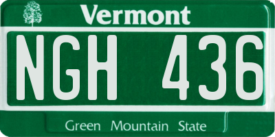 VT license plate NGH436