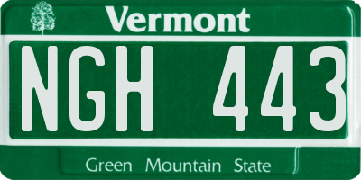 VT license plate NGH443