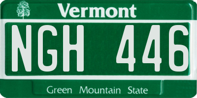 VT license plate NGH446