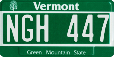 VT license plate NGH447