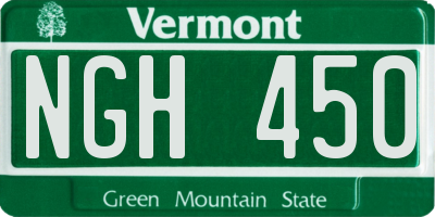 VT license plate NGH450