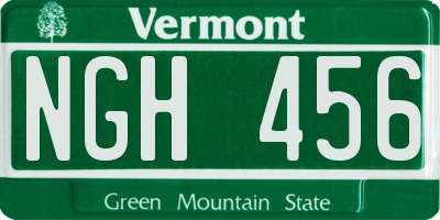 VT license plate NGH456