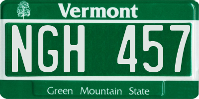VT license plate NGH457