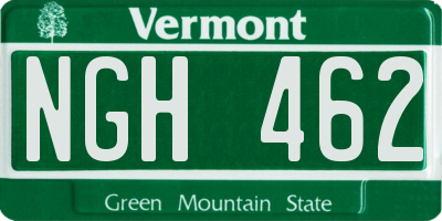 VT license plate NGH462