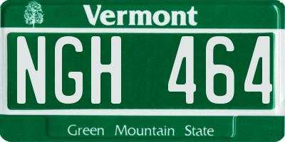 VT license plate NGH464