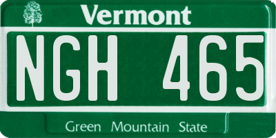 VT license plate NGH465