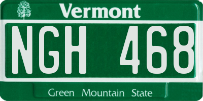 VT license plate NGH468