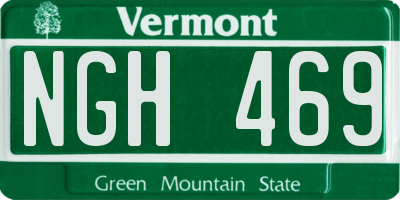 VT license plate NGH469