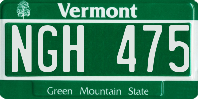 VT license plate NGH475