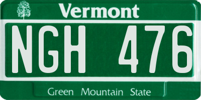 VT license plate NGH476