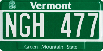 VT license plate NGH477