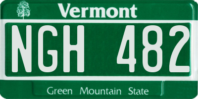 VT license plate NGH482
