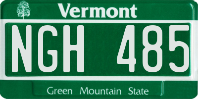 VT license plate NGH485
