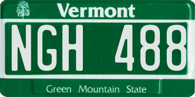 VT license plate NGH488