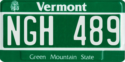 VT license plate NGH489