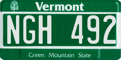 VT license plate NGH492