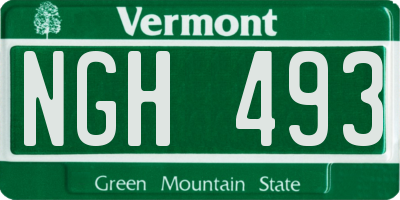 VT license plate NGH493