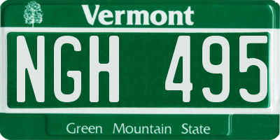 VT license plate NGH495