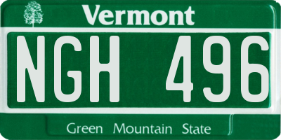 VT license plate NGH496