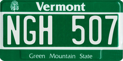 VT license plate NGH507