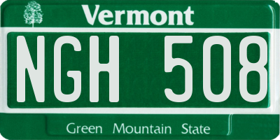 VT license plate NGH508