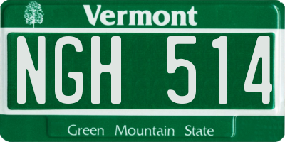 VT license plate NGH514