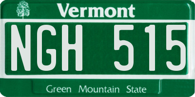 VT license plate NGH515