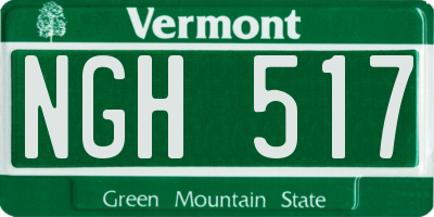 VT license plate NGH517