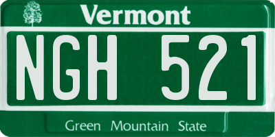 VT license plate NGH521