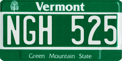VT license plate NGH525