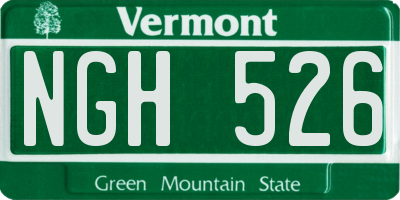 VT license plate NGH526
